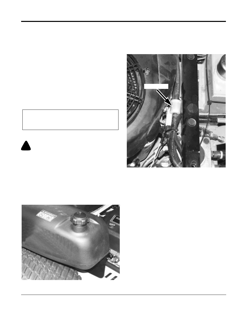 Warning, Fuel system, Engine oil and filter | Land Pride Accuz Z52 User Manual | Page 37 / 48