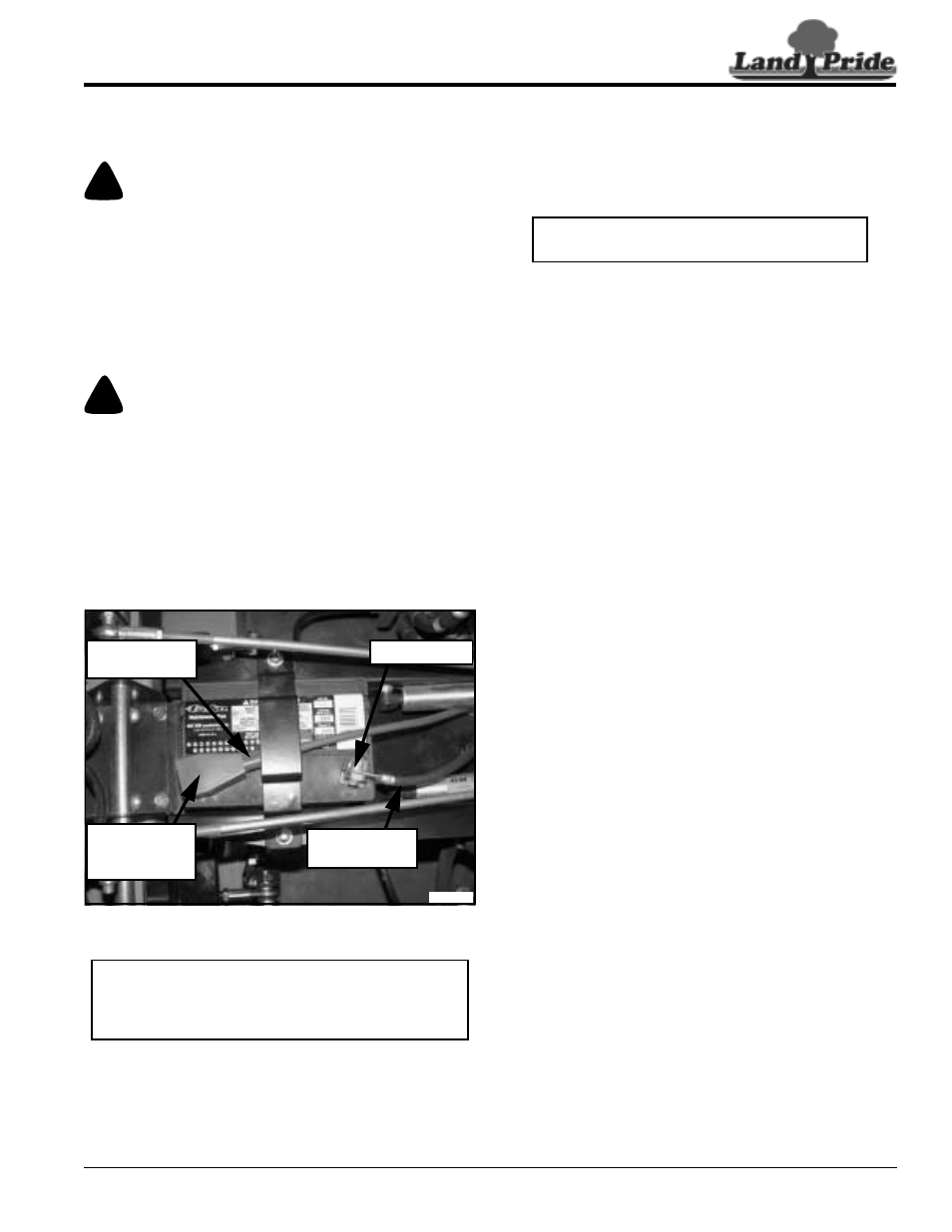 Electrical cable connection, Engine preparations, Electrical cable connection engine preparations | Warning, Table of contents electrical cable connection | Land Pride ZXT60 User Manual | Page 13 / 62