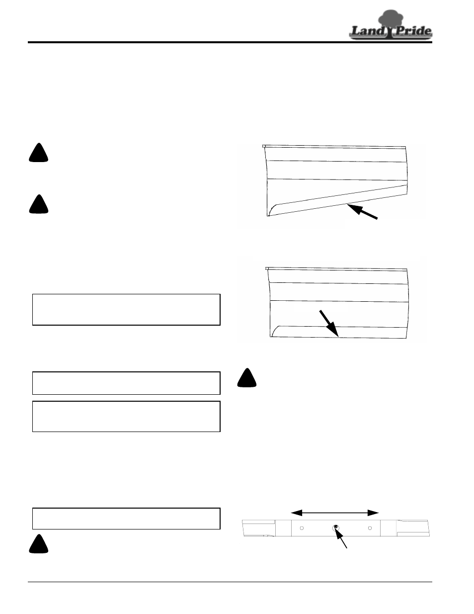 Mower blade maintenance, Warning, Danger | Caution, Table of contents mower blade maintenance | Land Pride ZXT60 User Manual | Page 46 / 62