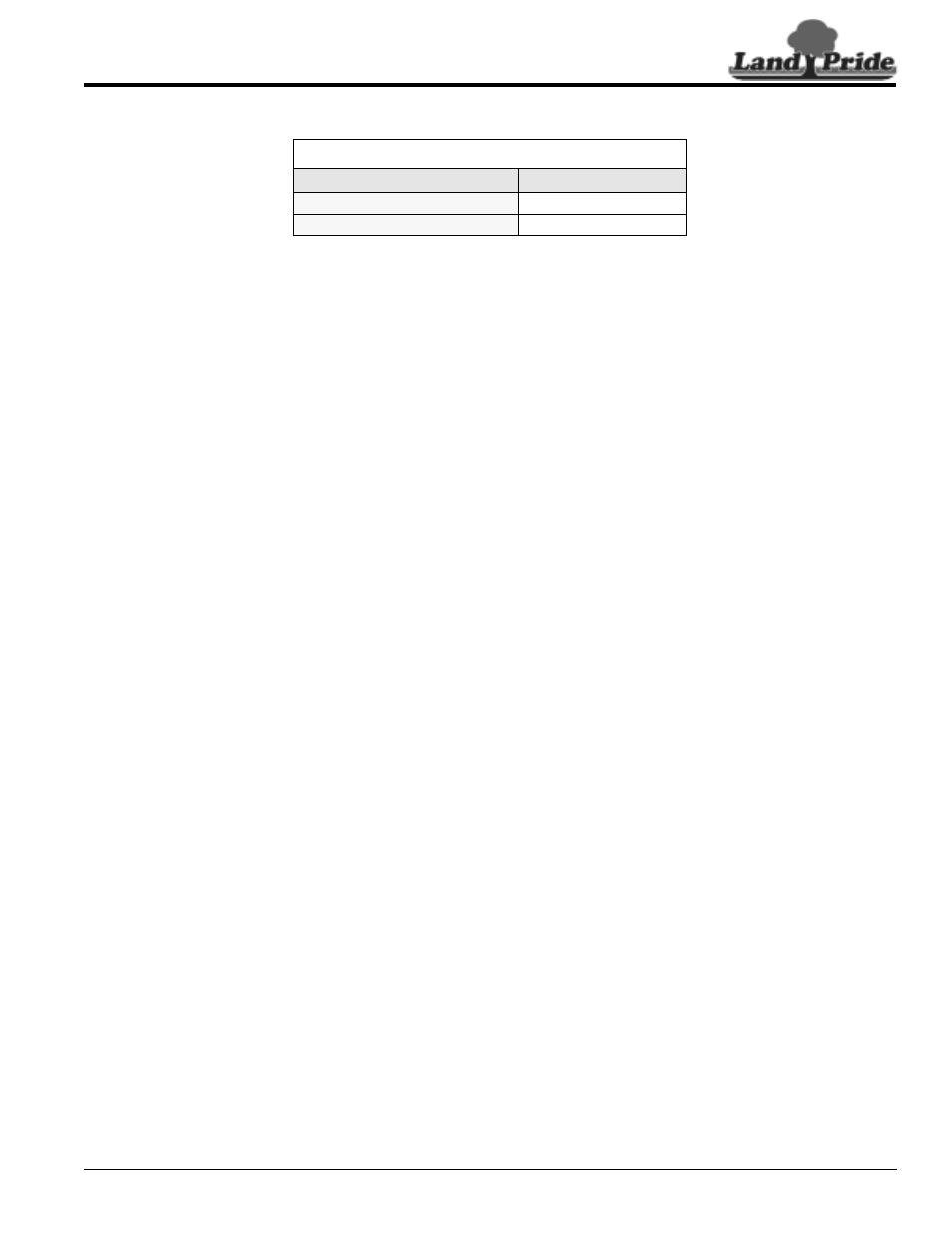 Table of contents tire inflation chart | Land Pride ZXT60 User Manual | Page 59 / 62