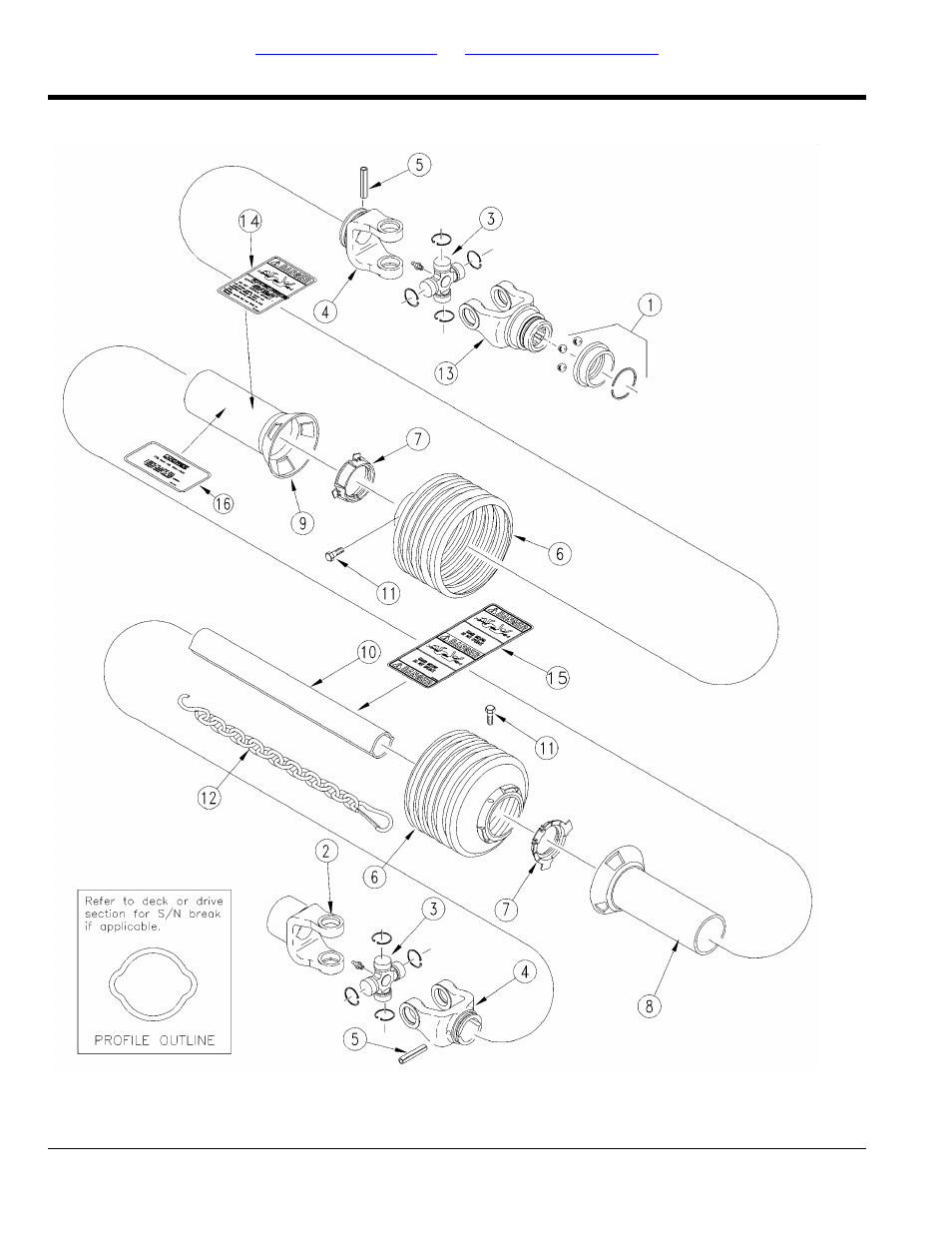 Driveline (826-100c) walterscheid, Table of contents part number index | Land Pride AFM40200 User Manual | Page 18 / 82