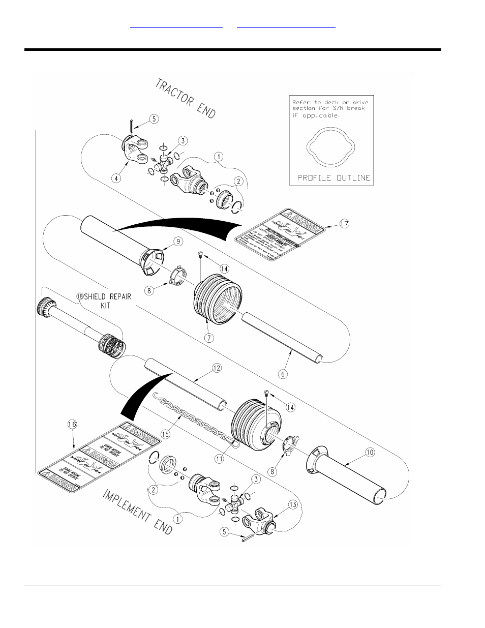 Driveline all decks (826-012c) walterscheid (s/n, Table of contents part number index | Land Pride AFM40200 User Manual | Page 22 / 82