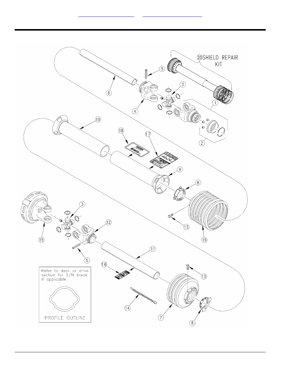 Driveline all decks (826-111c) walterscheid (s/n, Table of contents part number index | Land Pride AFM40200 User Manual | Page 24 / 82