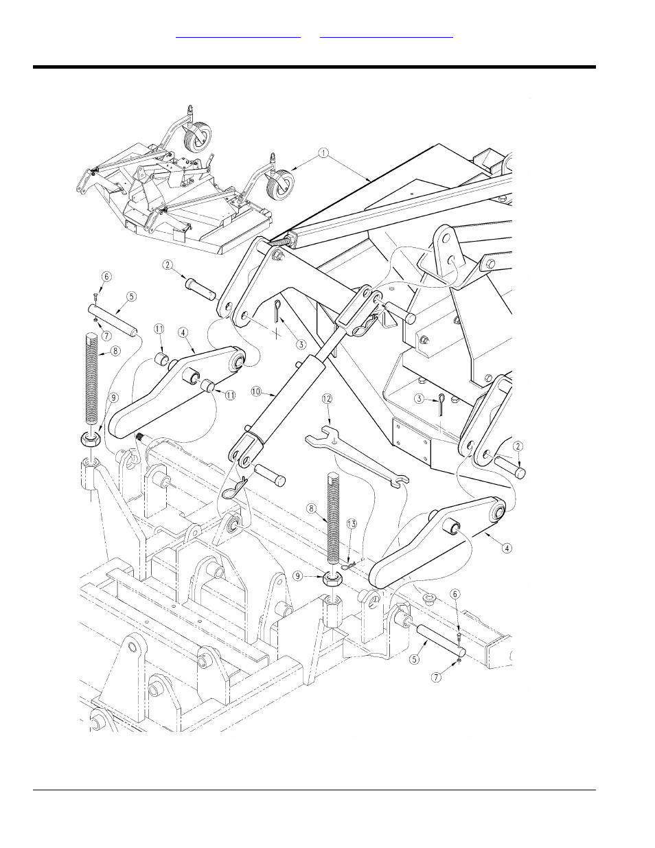 Section 2: frame, Center deck link, Table of contents part number index | Land Pride AFM40200 User Manual | Page 6 / 82