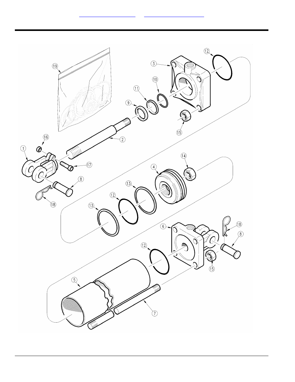 Hydraulic cylinder (810-195c) midway, Table of contents part number index | Land Pride AFM40200 User Manual | Page 70 / 82