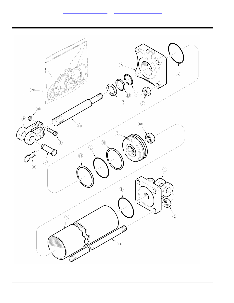 Hydraulic cylinder center lift (810-162c) midway, Table of contents part number index | Land Pride RCM5015 User Manual | Page 134 / 342