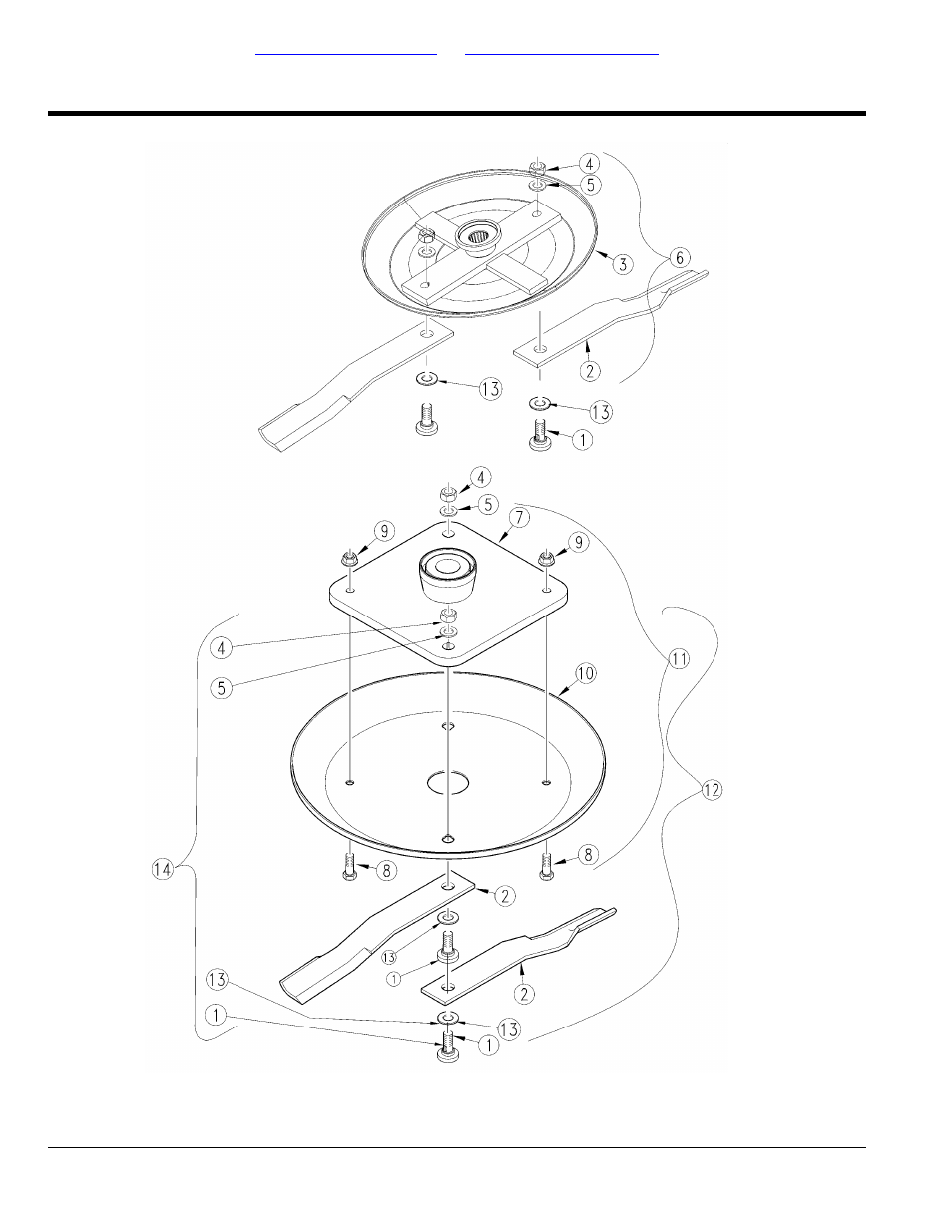 Rcm5015 & rcm6015 series (1000, Rpm), Section 2: decks | Blade carrier, Table of contents part number index | Land Pride RCM5015 User Manual | Page 166 / 342