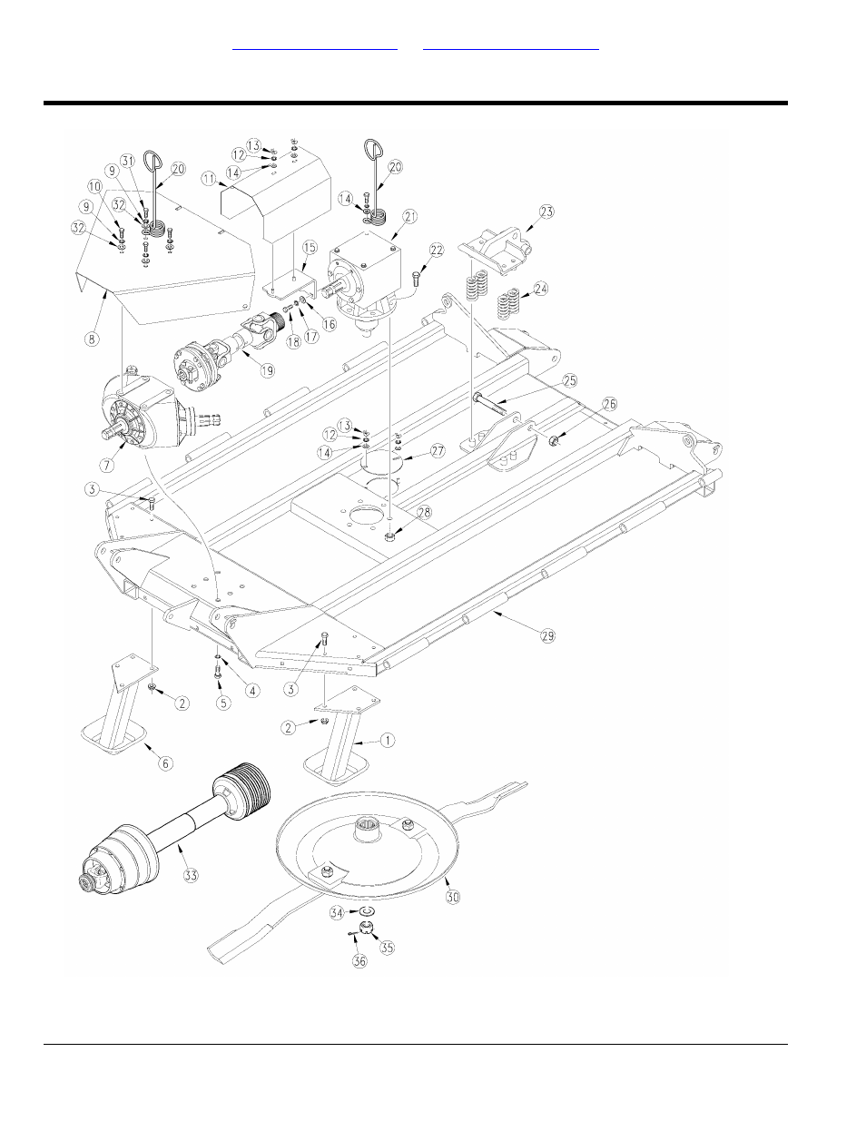Deck center section (1000 rpm) (rcm50 series only, S/n 217473-), Table of contents part number index | Land Pride RCM5015 User Manual | Page 168 / 342
