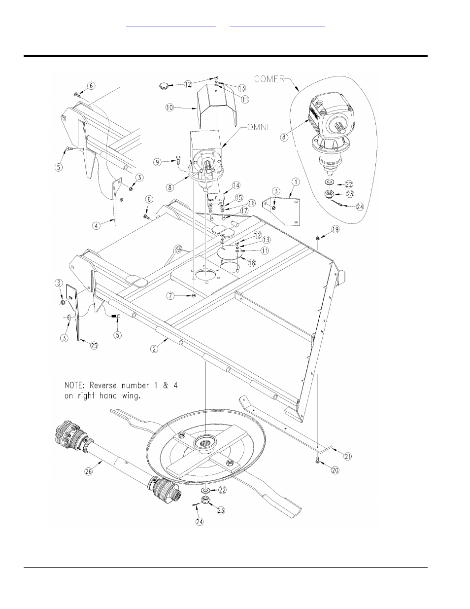 Deck wing section (1000 rpm), Table of contents part number index | Land Pride RCM5015 User Manual | Page 174 / 342
