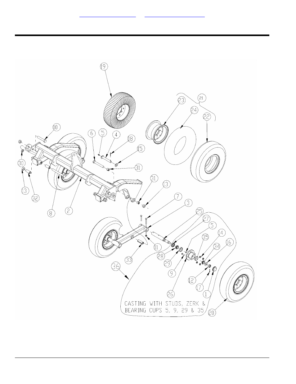 Axle tandem center deck (s/n 489026+), Table of contents part number index | Land Pride RCM5015 User Manual | Page 190 / 342
