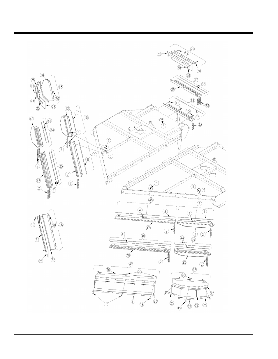 Guards wing deck (s/n 292791-), Table of contents part number index | Land Pride RCM5015 User Manual | Page 208 / 342