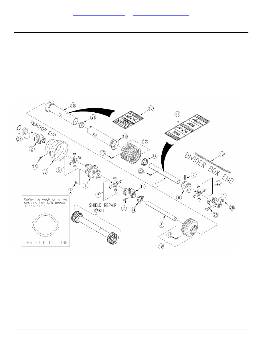 Driveline cv 1000 rpm (826-118c) walterscheid (s/n, Table of contents part number index | Land Pride RCM5015 User Manual | Page 224 / 342
