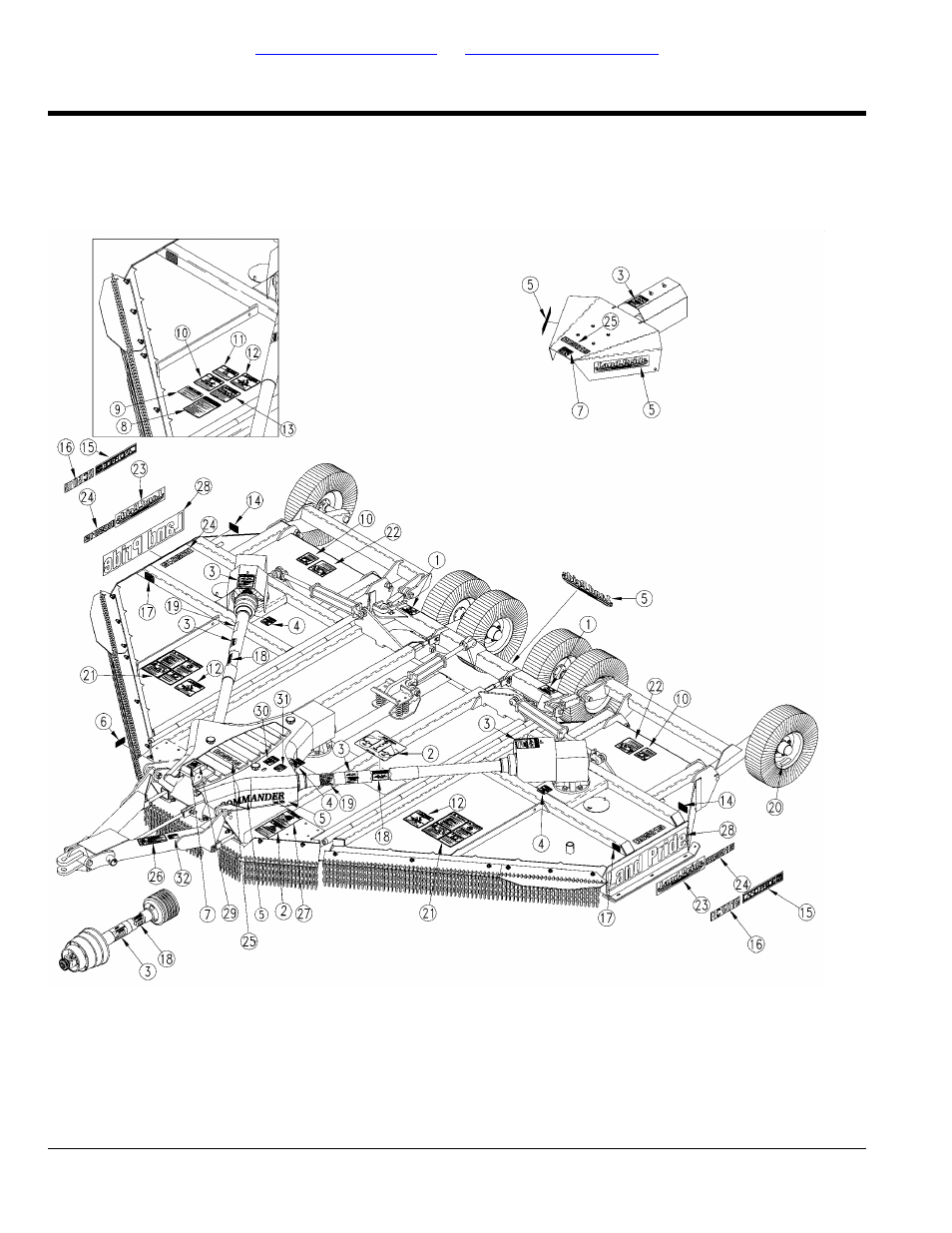 Section 8: labels, Label placement, Table of contents part number index | Land Pride RCM5015 User Manual | Page 320 / 342