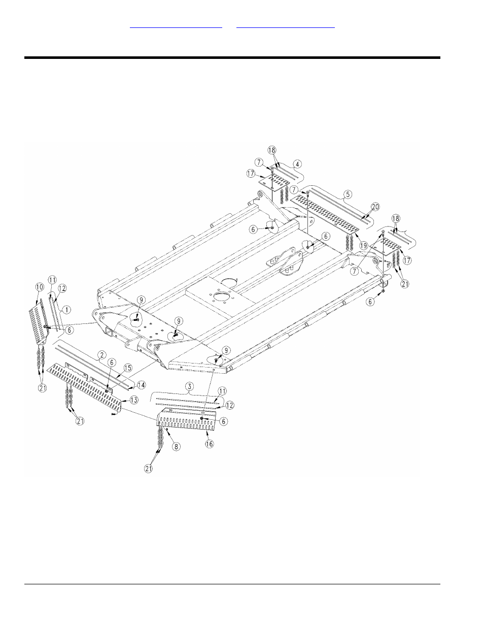 Guards center deck double chains (s/n 292791-), Table of contents part number index | Land Pride RCM5015 User Manual | Page 46 / 342