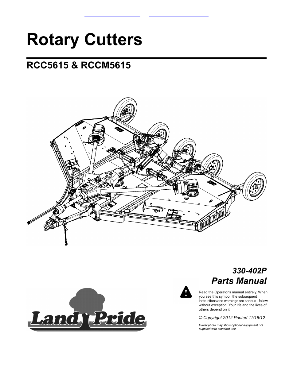 Land Pride RCC5615 User Manual | 180 pages