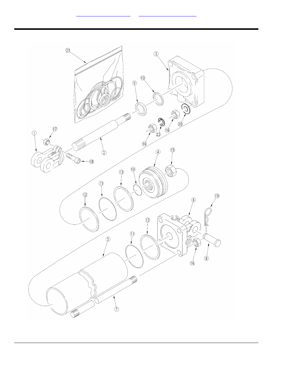 Hydraulic cylinder (810-644c) midway, Table of contents part number index | Land Pride RCC5615 User Manual | Page 160 / 180