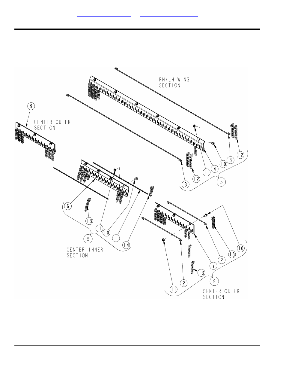 Section 4: guards, Guards chain double row front, Table of contents part number index | Land Pride RCC5615 User Manual | Page 36 / 180