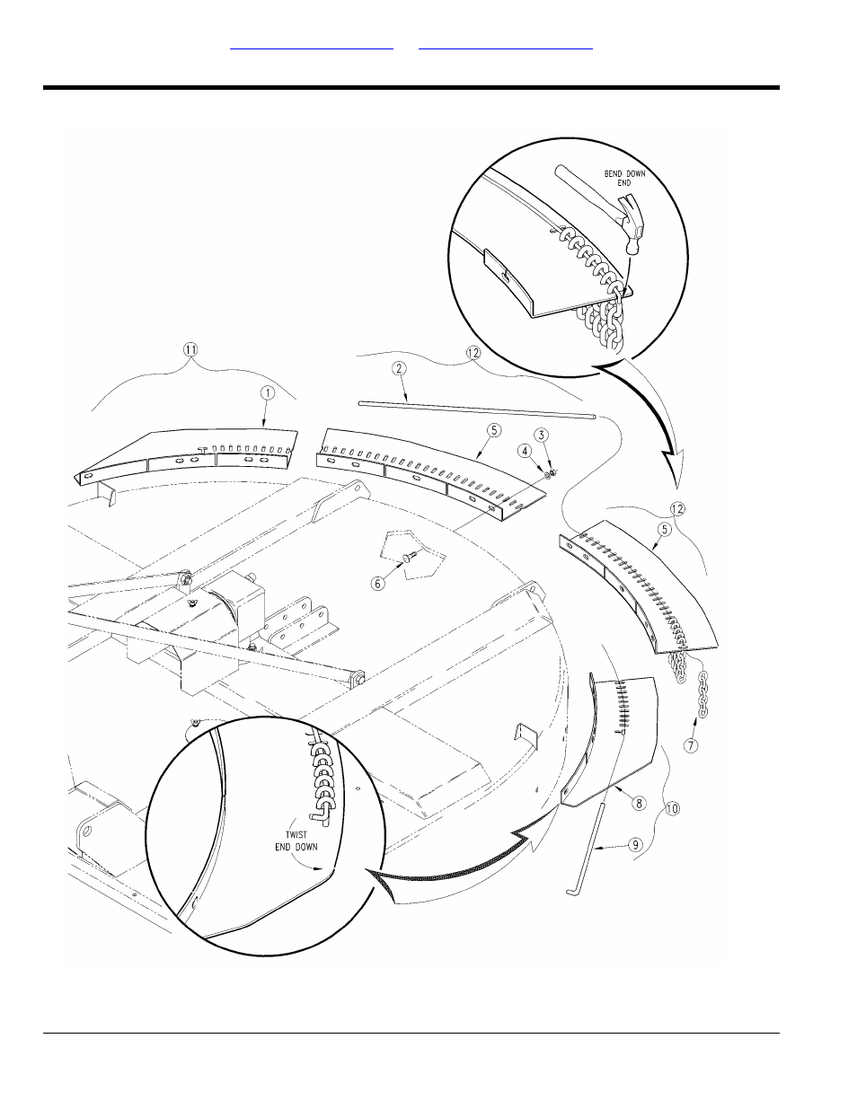 Guard rear chain, Table of contents part number index | Land Pride RCR2560 User Manual | Page 44 / 94