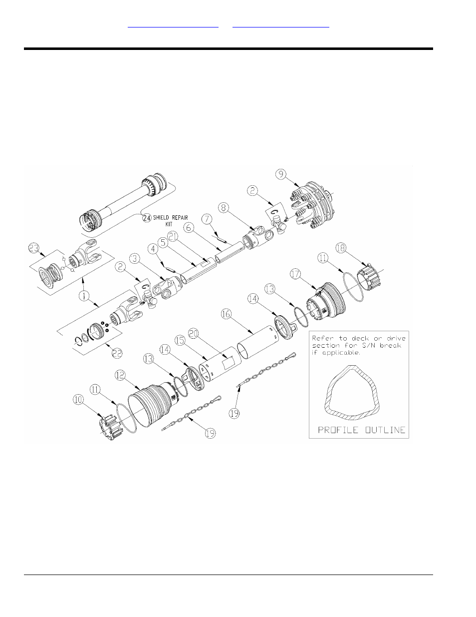 Section 4: drivelines, Driveline (826-146c) ec new shields, Table of contents part number index | Land Pride RCR2560 User Manual | Page 48 / 94