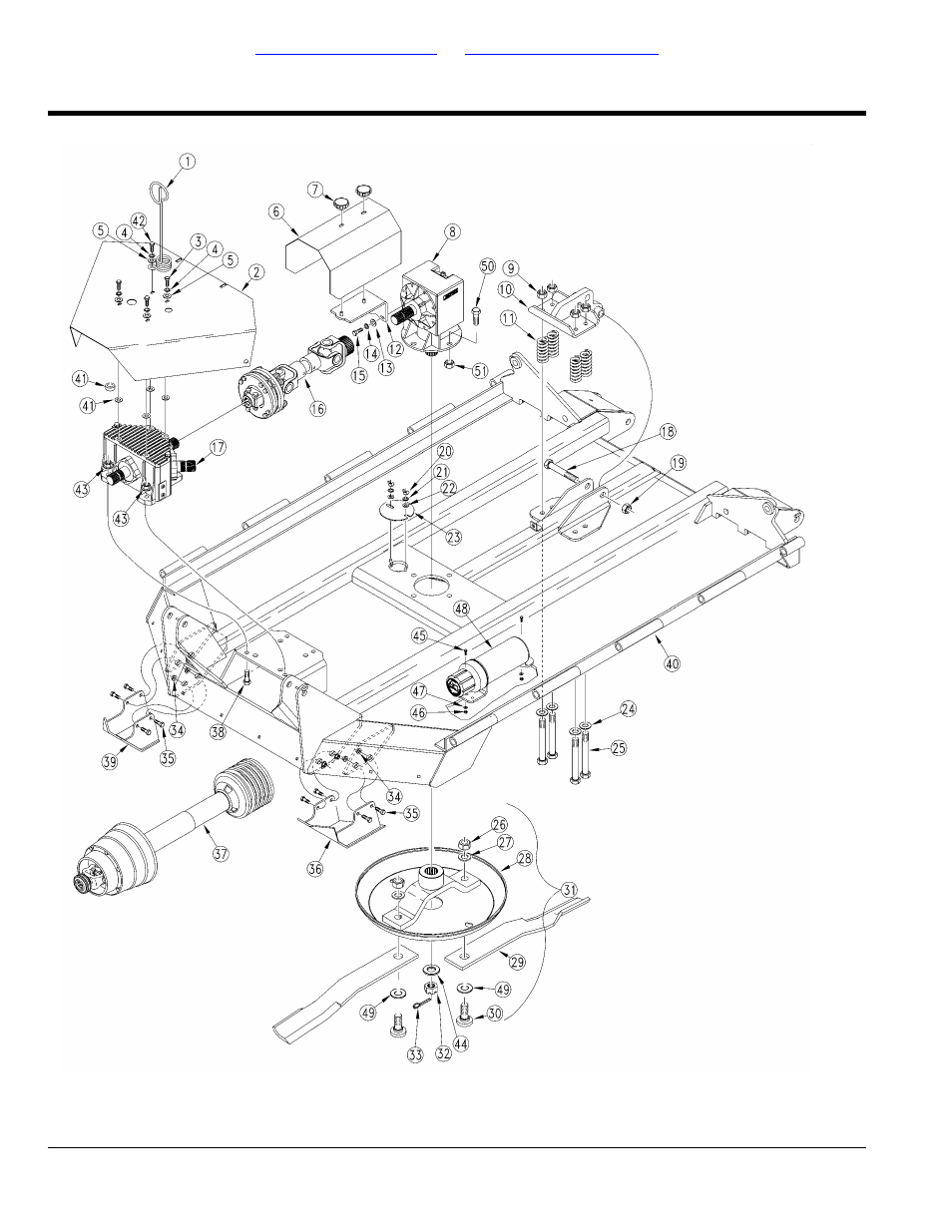 Rcrm3515 series (1000 rpm), Section 2: decks, Deck center section (1000 rpm) | Table of contents part number index | Land Pride RCR3515 User Manual | Page 122 / 246