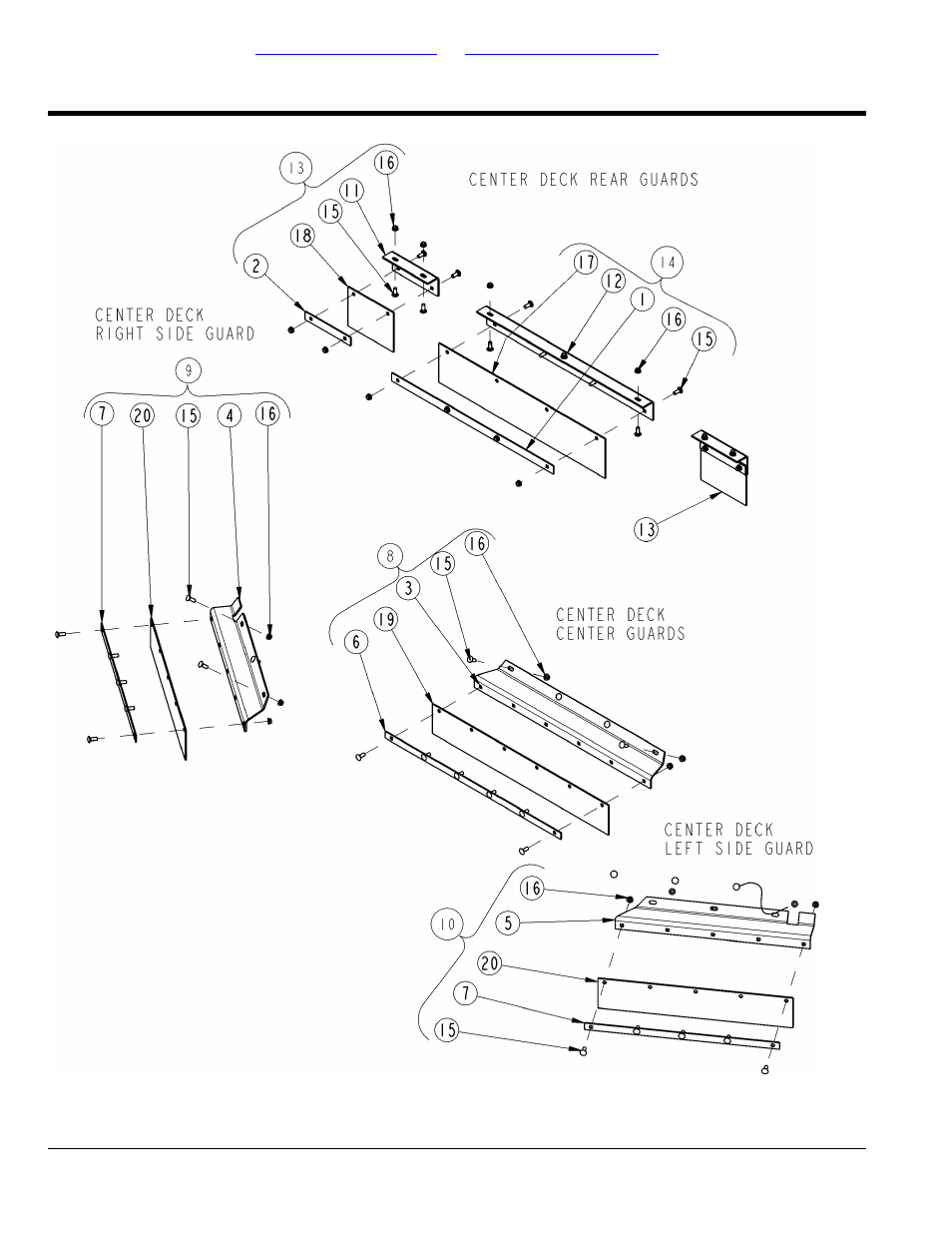 Guards center deck rubber s/n 547836, Table of contents part number index | Land Pride RCR3515 User Manual | Page 148 / 246