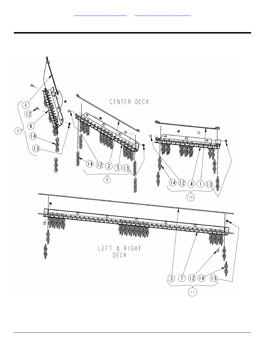Guards double chains front, Table of contents part number index | Land Pride RCR3515 User Manual | Page 150 / 246