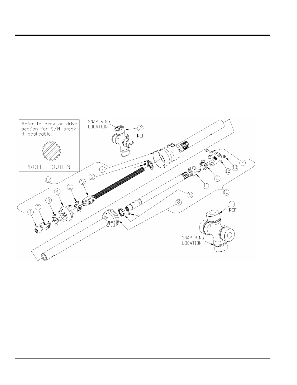 Driveline cv 540 rpm (826-614c) weasler, Table of contents part number index | Land Pride RCR3515 User Manual | Page 60 / 246