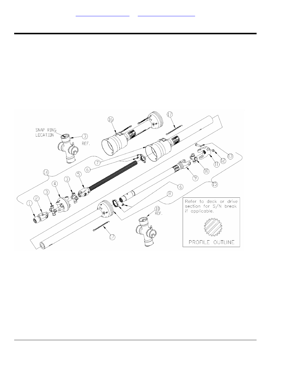 Driveline cv 540 rpm (826-643c) weasler, Table of contents part number index | Land Pride RCR3515 User Manual | Page 62 / 246