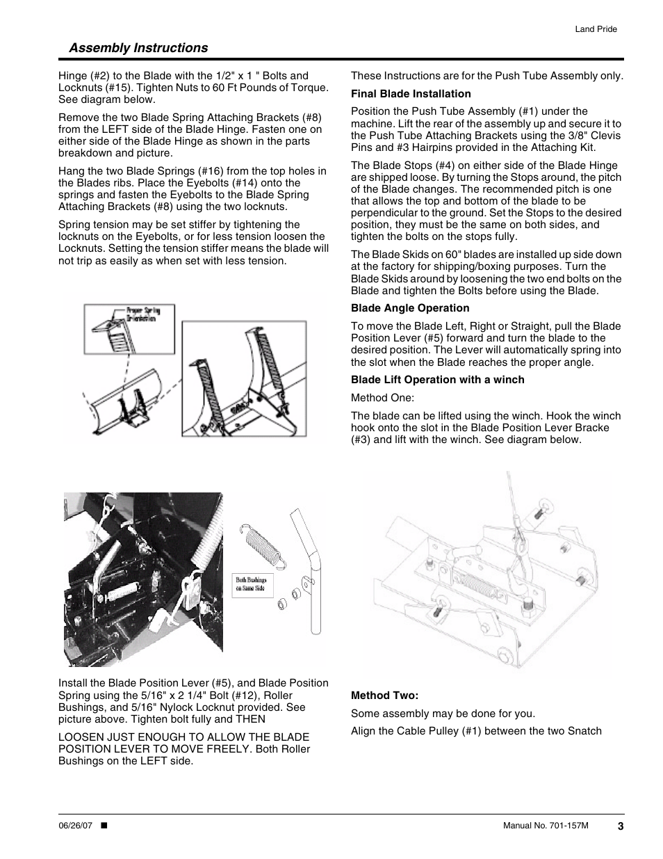 Land Pride Snow Plow User Manual | Page 3 / 10