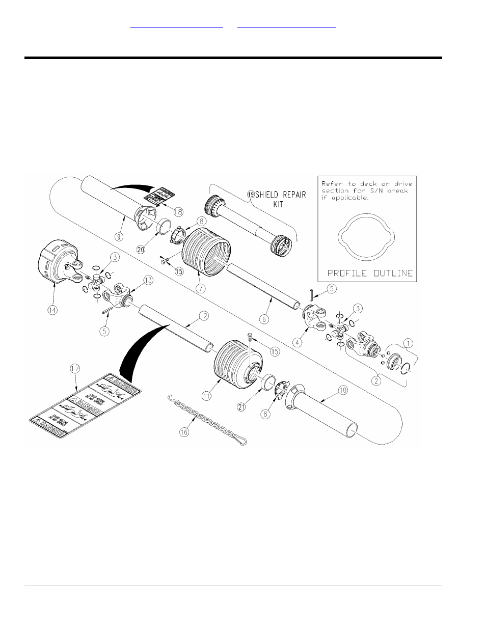 Driveline (826-032c) walterscheid, Table of contents part number index | Land Pride RTR25 User Manual | Page 126 / 194