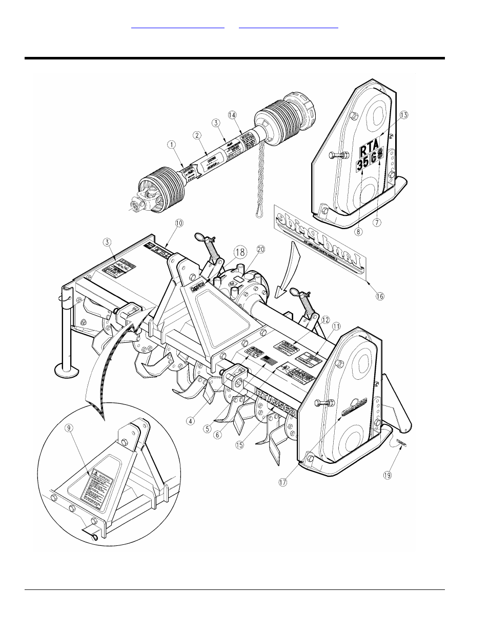 Section 4: labels, Label placement, Table of contents part number index | Land Pride RTR25 User Manual | Page 138 / 194