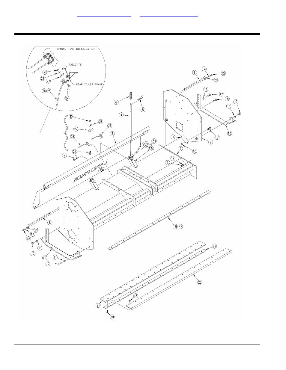 Frame, Table of contents part number index | Land Pride RTR25 User Manual | Page 144 / 194