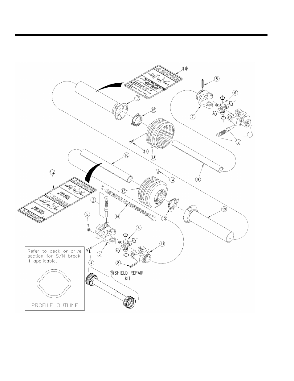 Driveline (826-014c) walterscheid (s/n 246674-), Table of contents part number index | Land Pride RTR25 User Manual | Page 18 / 194