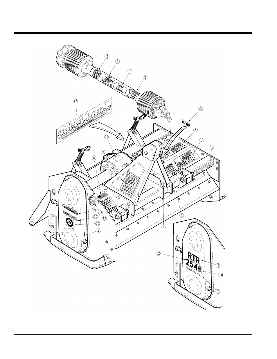 Section 4: labels, Label placement, Table of contents part number index | Land Pride RTR25 User Manual | Page 184 / 194