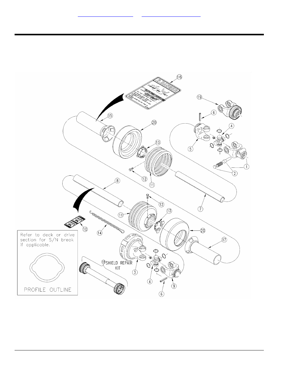 Driveline (826-015c) walterscheid, Table of contents part number index | Land Pride RTR25 User Manual | Page 22 / 194