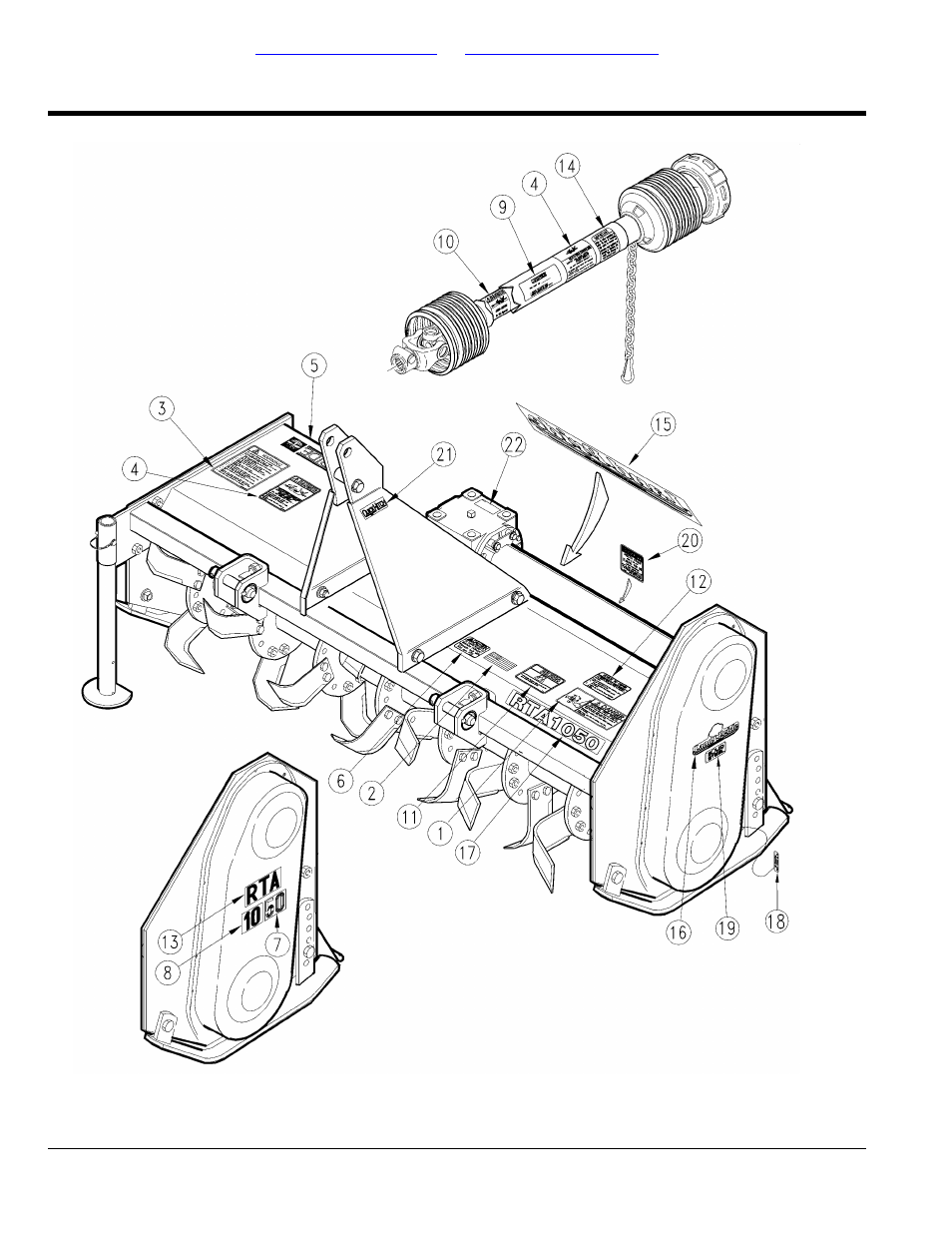 Section 5: labels, Label placement, Table of contents part number index | Land Pride RTR25 User Manual | Page 42 / 194