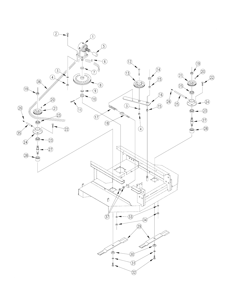 Flat deck mower belt drive | Land Pride FD2548 User Manual | Page 17 / 30