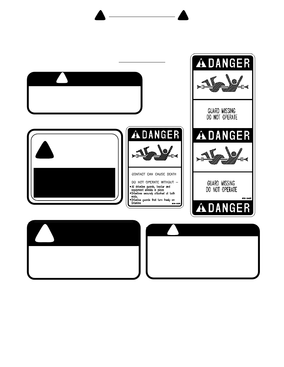 Caution, Danger, Operate only with 540 rpm pto | Land Pride FD2548 User Manual | Page 4 / 30
