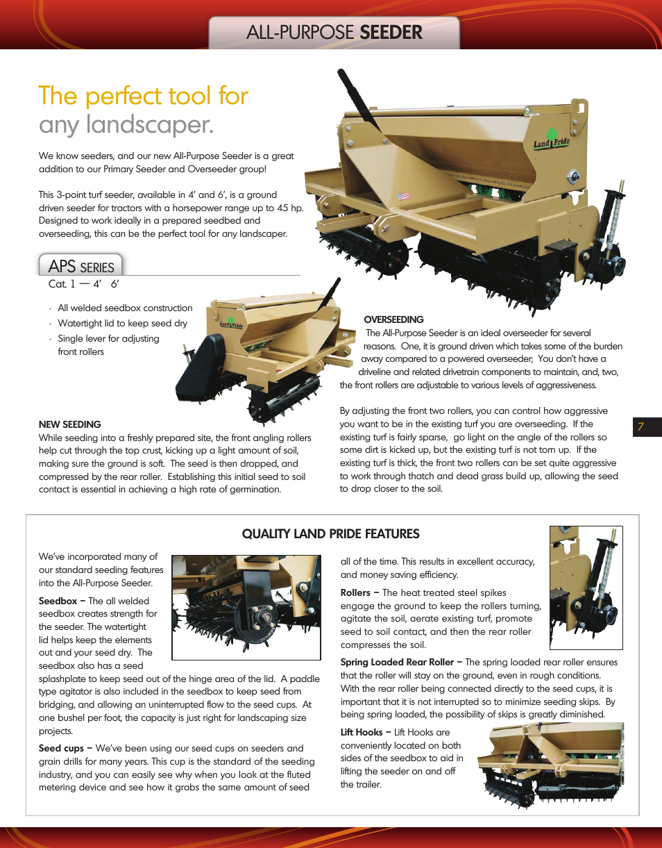 Land Pride All-Purpose Seeder APS Series User Manual | 1 page