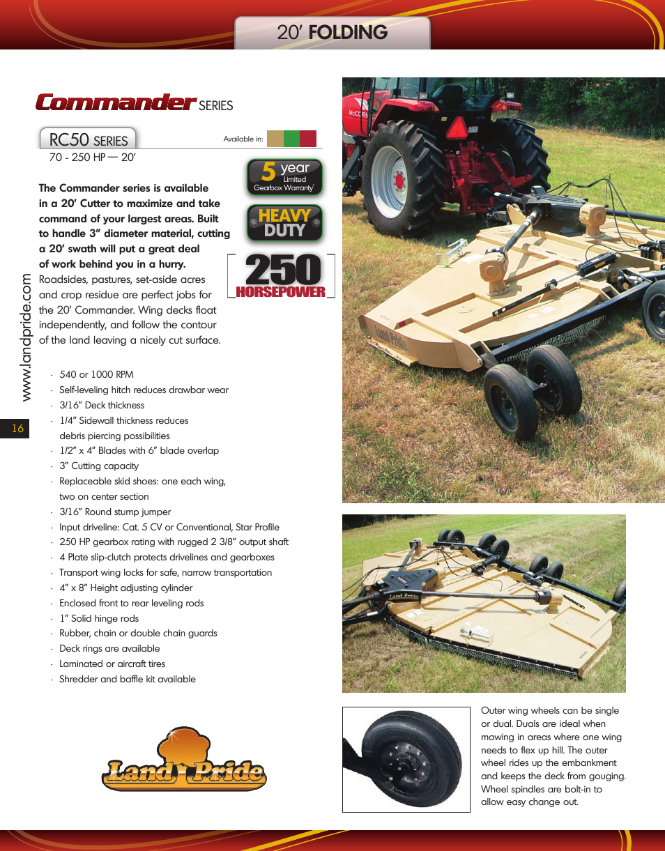 Land Pride RC50 User Manual | 2 pages