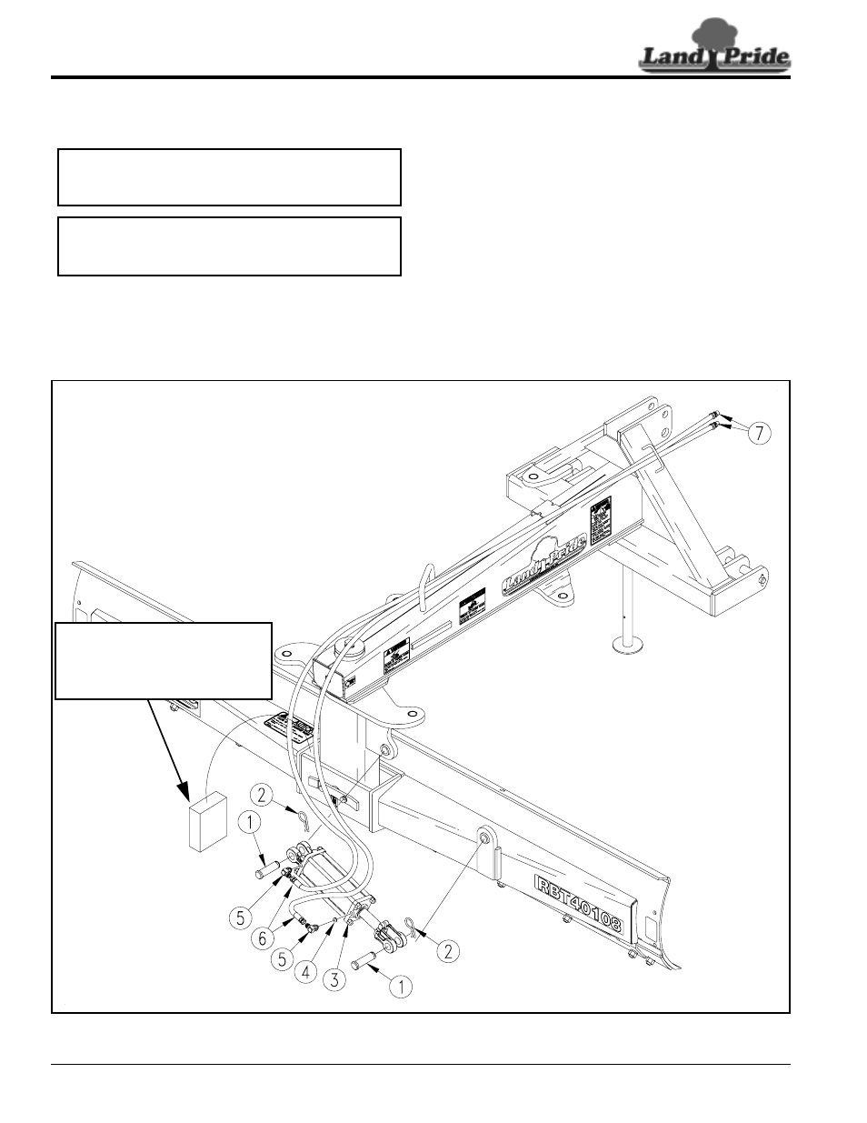 Blade tilting cylinder, Table of contents blade tilting cylinder | Land Pride Rear Blades RBT4096 User Manual | Page 14 / 32