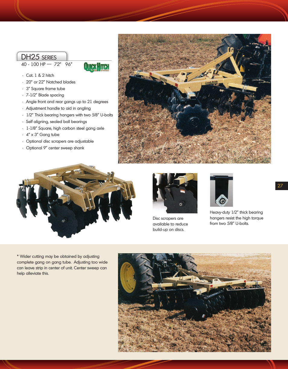 Land Pride Disc Harrows DH25 User Manual | 1 page