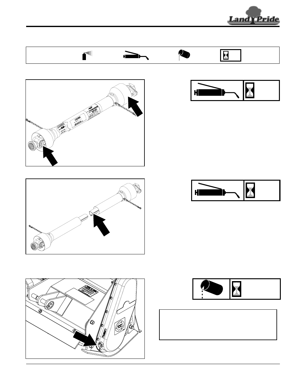 Lubrication, Driveline ujoint, Driveline shaft | Chaincase, Driveline u-joint driveline shaft chaincase, Er to “chaincase lubr, Table of contents lubrication, As required | Land Pride RTR0542 User Manual | Page 25 / 32