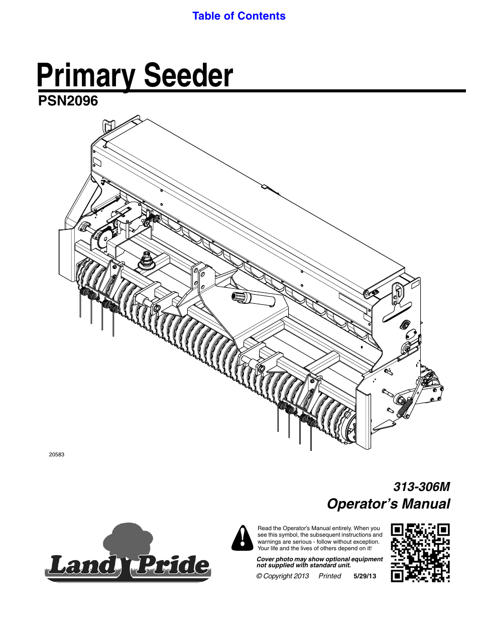 Land Pride Primary Seeders PSN2096 User Manual | 42 pages