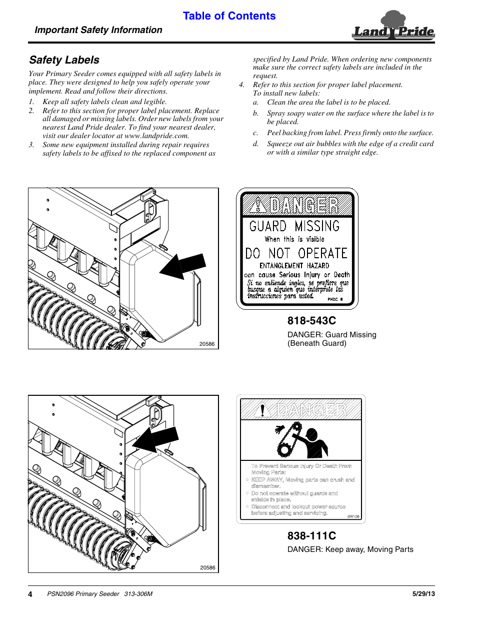 Land Pride Primary Seeders PSN2096 User Manual | Page 6 / 42