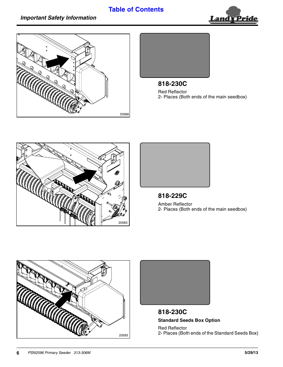 Land Pride Primary Seeders PSN2096 User Manual | Page 8 / 42