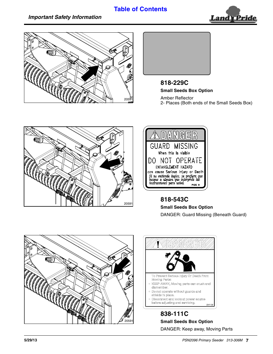 Land Pride Primary Seeders PSN2096 User Manual | Page 9 / 42