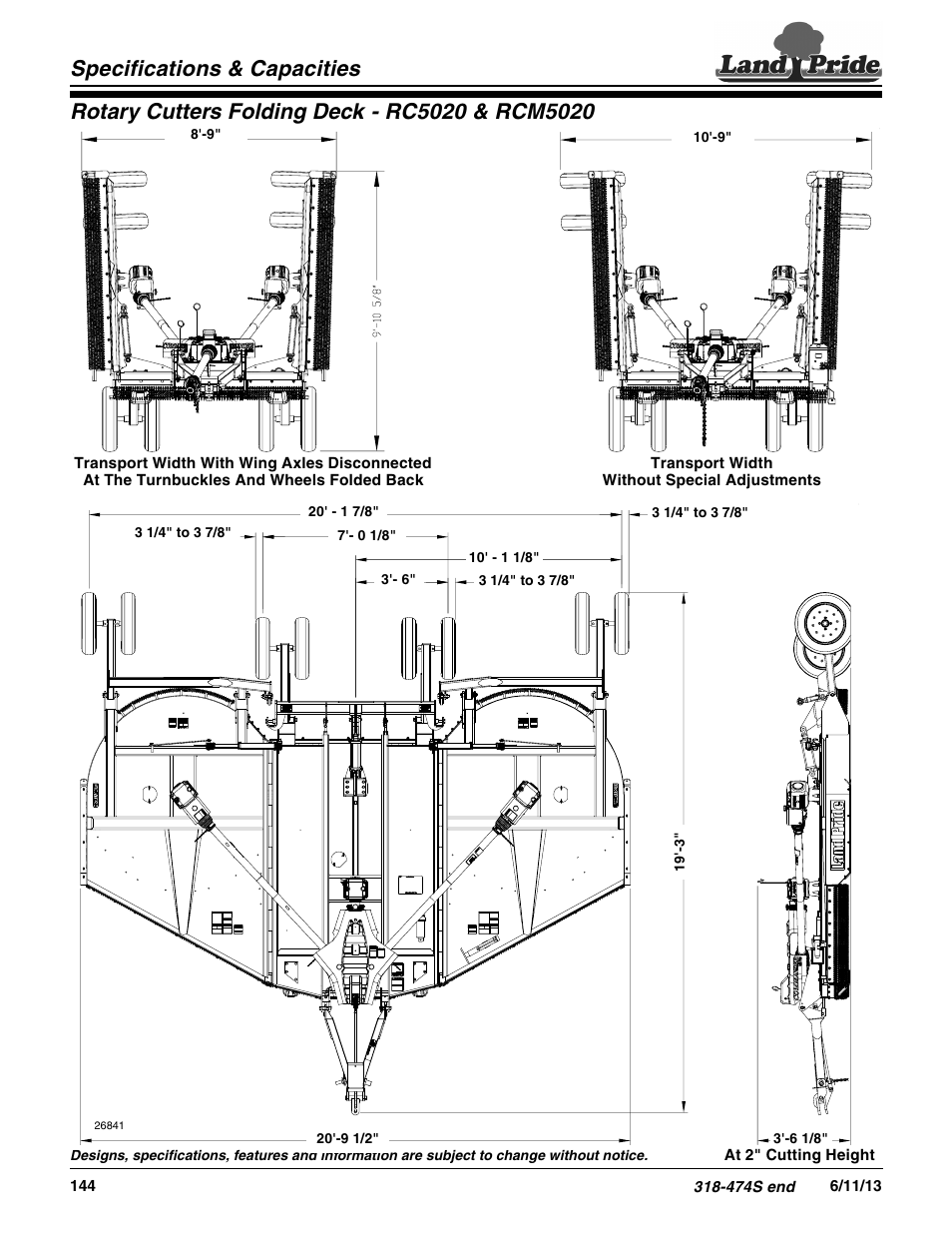 Land Pride RCM5020 Series User Manual | Page 2 / 2