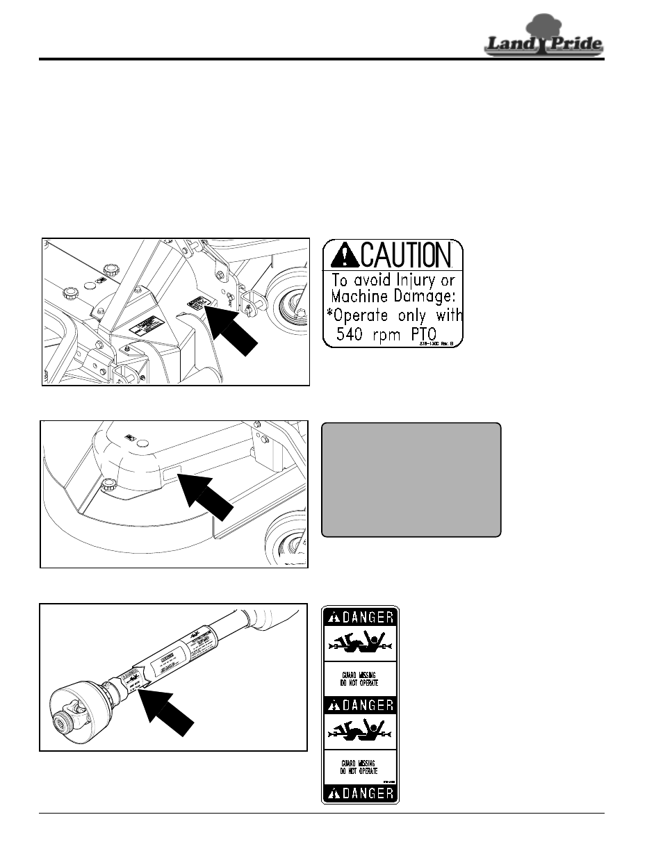 Safety labels, Table of contents safety labels, 130c | 230c, 540c | Land Pride AT2672 User Manual | Page 6 / 26