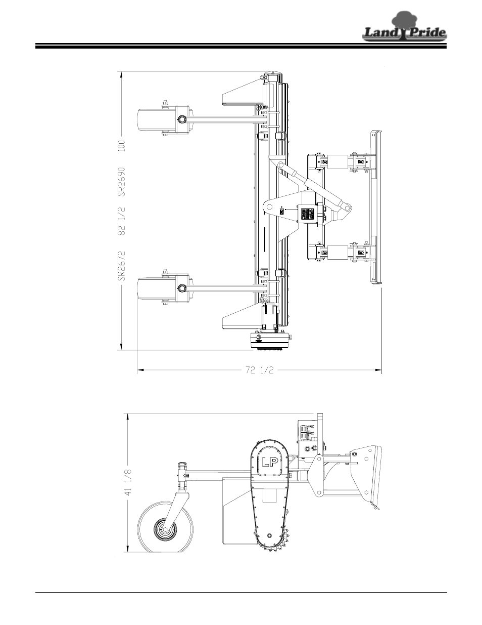 Powered rakes specifications & capacities | Land Pride Skid Steer Rakes SR2672 User Manual | Page 2 / 2